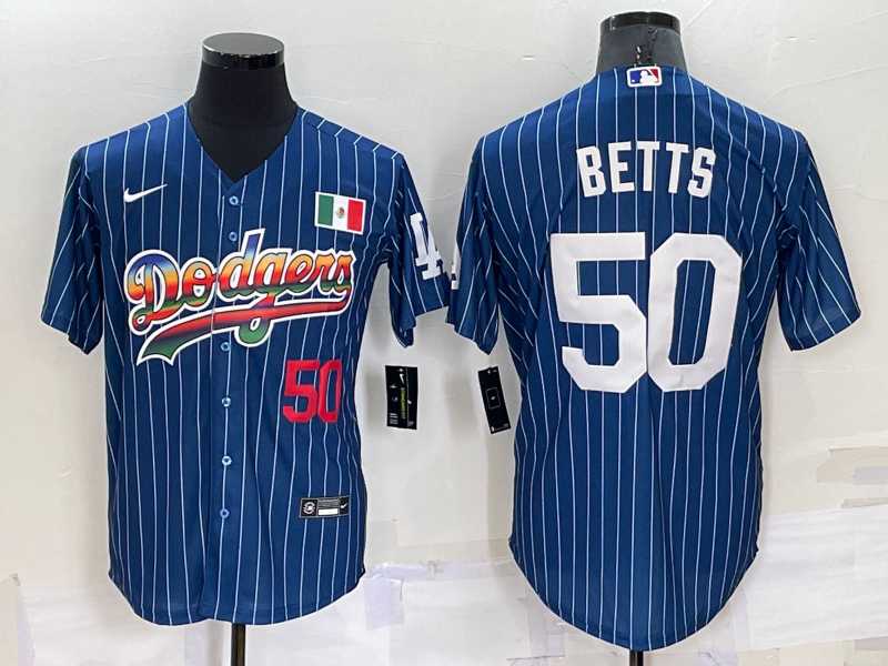 Los Angeles Dodgers #50 Mookie Betts Number Rainbow Blue Red Pinstripe Mexico Cool Base Nike Jersey,We sell and wholesale Los Angeles Dodgers #50 Mookie Betts Number Rainbow Blue Red Pinstripe Mexico Cool Base Nike Jersey on line form chian!